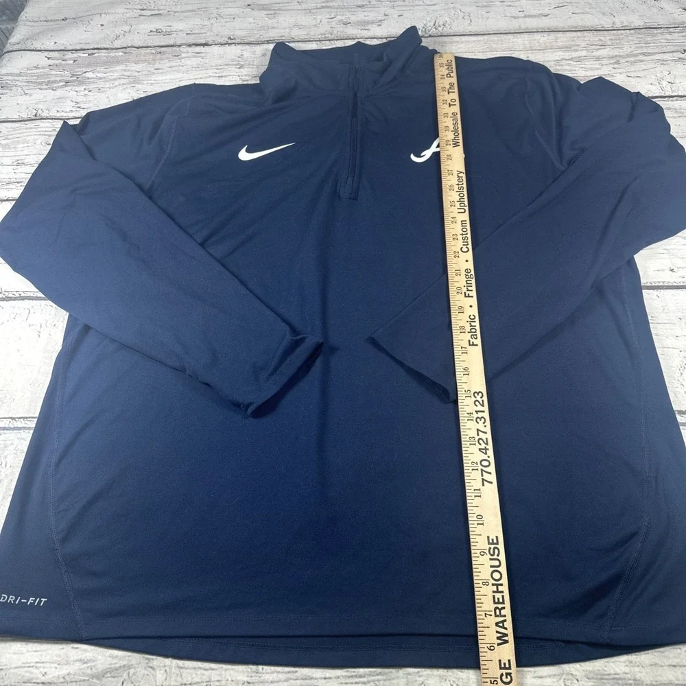 Nike Dri-FIT Atlanta Braves MLB Blue 1/4-Zip Pullover, Size 2XL